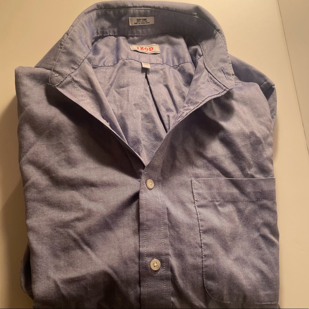 IZOD mens blue button up long sleeve